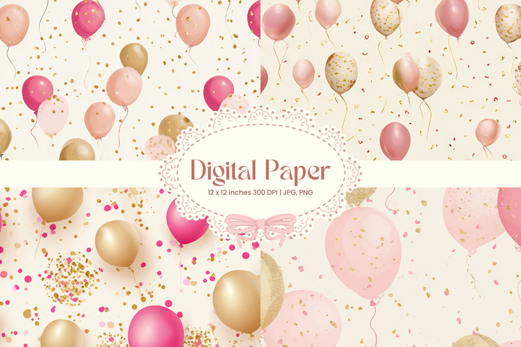 Balloons Background Pastel Birthday Party Pattern Wallpaper