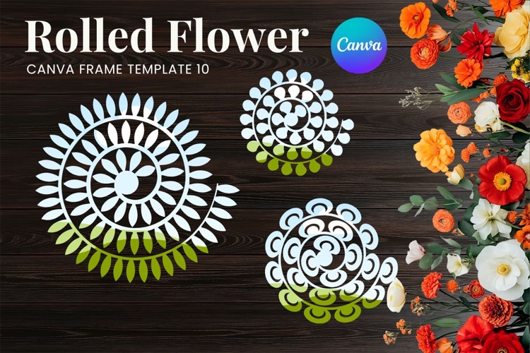 Rolled Flower Canva Frame Paper Flowers Canva Template_10