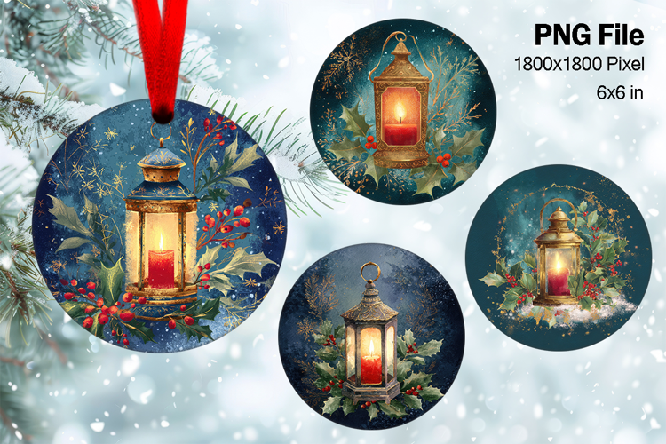 Christmas Lantern Ornament Circle Winter House Decorate_105