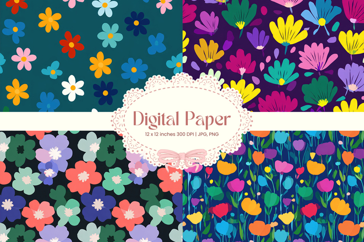 Flower Pattern Background Wallpaper Digital Paper_108