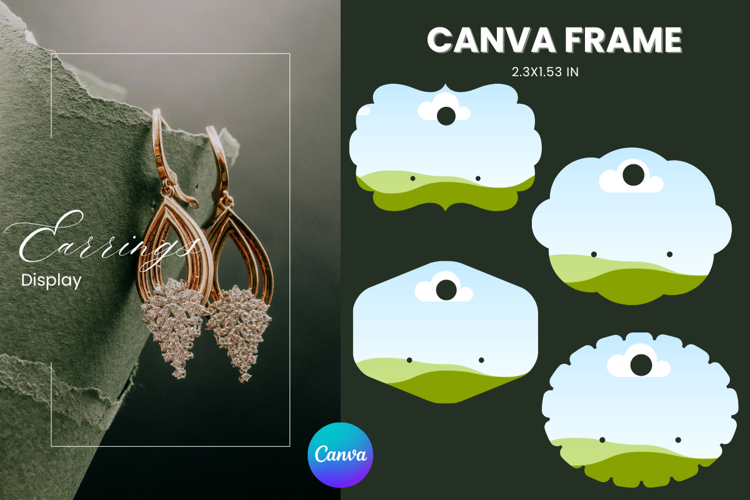 Earrings Display CANVA FRAME Card Template Jewelry Holder_11