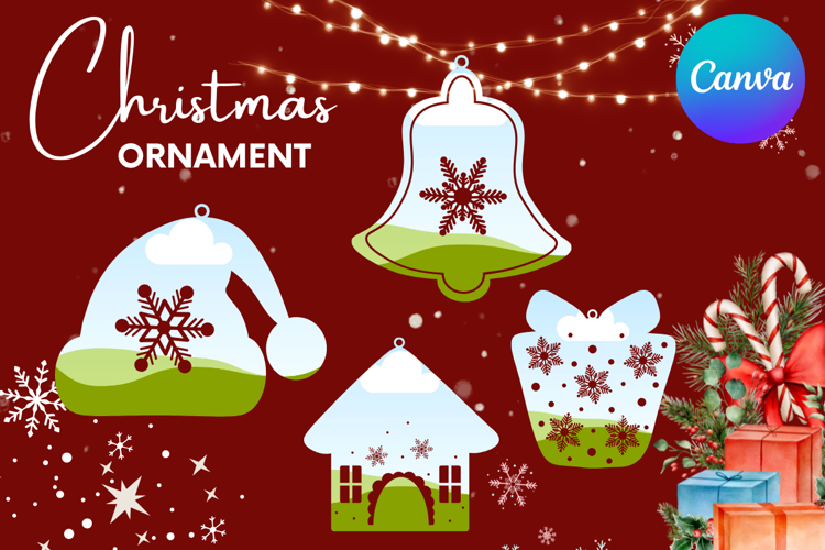 Christmas Ornament Canva Frame Christmas Tree Decorate Photo