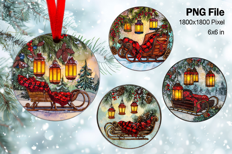 Christmas Lantern Ornament Circle Winter House Decorate_112