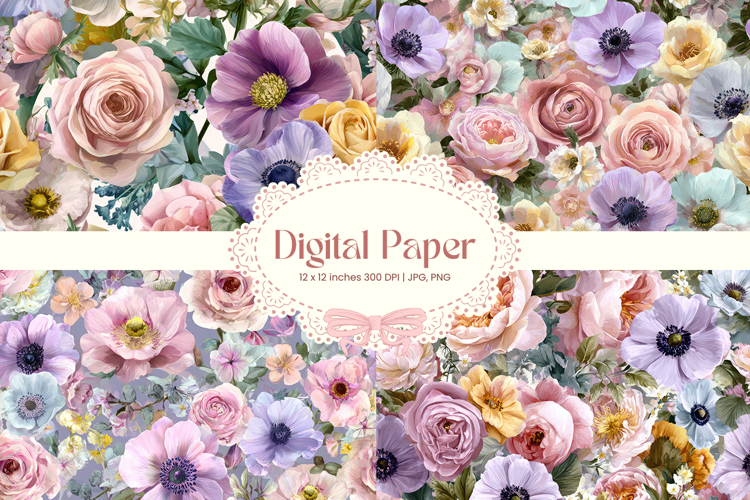 Flower Pattern Background Wallpaper Digital Paper_119