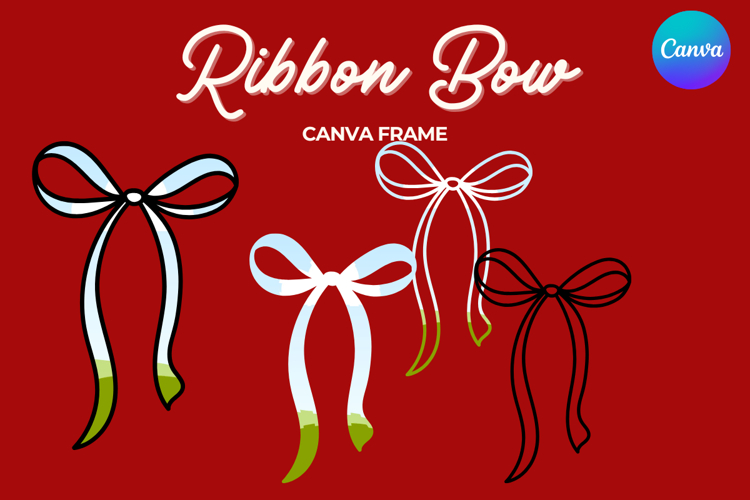 Coquette Bow Canva Frame Hand-Drawn Ribbon Mom life Design