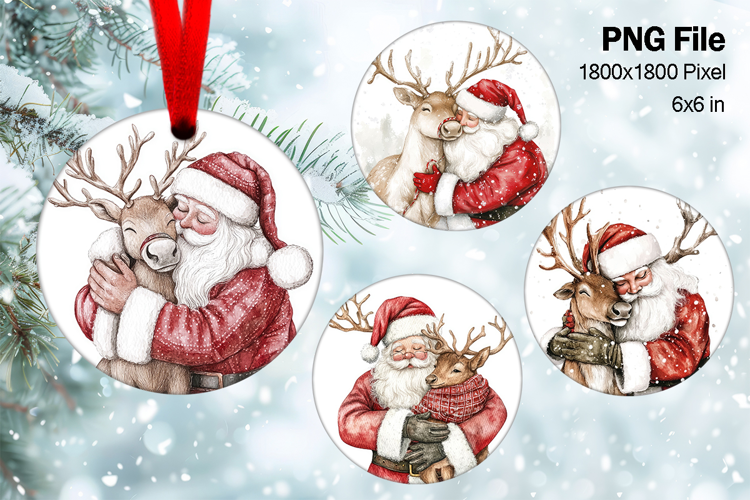 Santa Claus Christmas Ornament Snow Decorate Sublimation_122