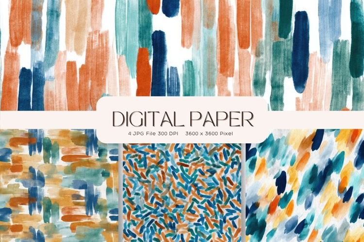 Paint Background Brushstroke Wall Art Digital Paper_124