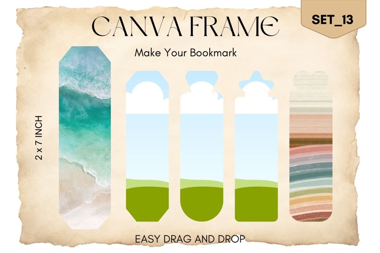Bookmark Canva Frame Template Fill Your Own Editable Photo13