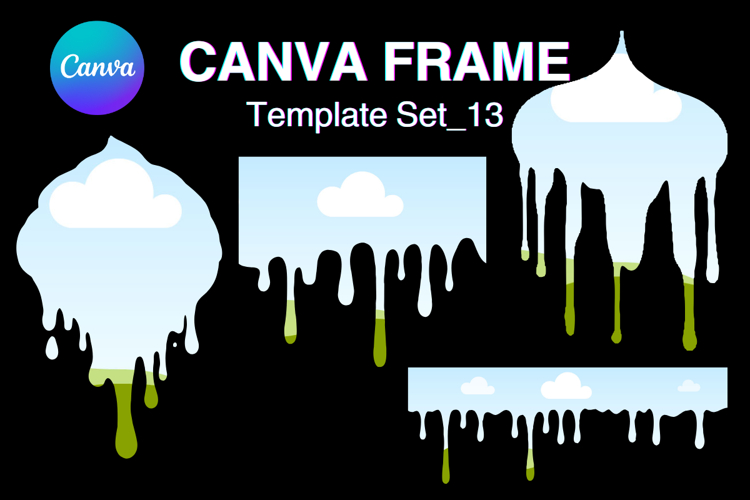 Drip Canva Frame Water Drop Dripping Borders add Photo 13