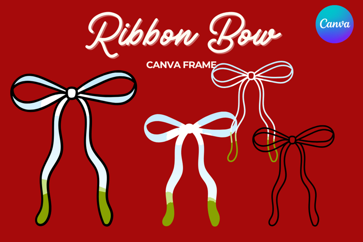 Coquette Bow Canva Frame Hand-Drawn Ribbon Mom life Design