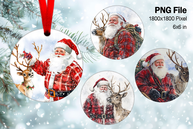 Santa Claus Christmas Ornament Snow Decorate Sublimation_137