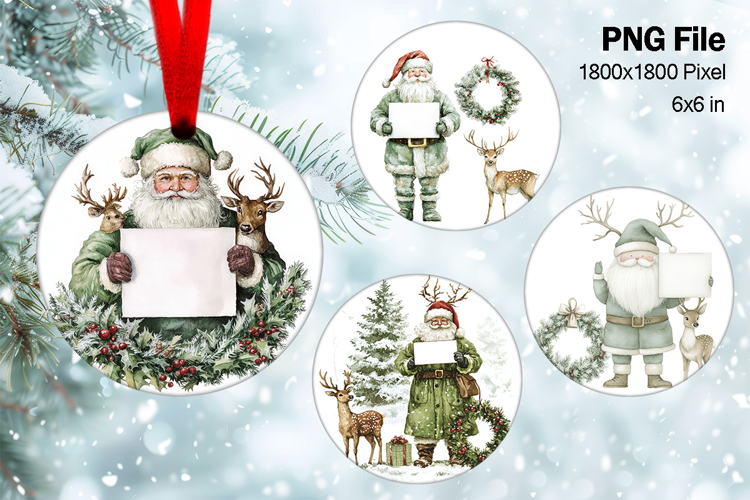 Santa Claus Christmas Ornament Snow Decorate Sublimation_139
