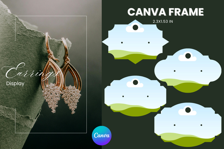 Earrings Display CANVA FRAME Card Template Jewelry Holder_14
