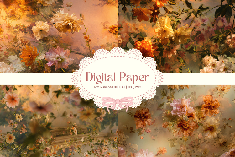 Flower Pattern Background Wallpaper Digital Paper_146