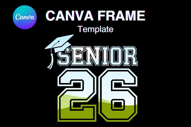 Senior 2026 Canva Frame Varsity Sport Graduation Add Photo15