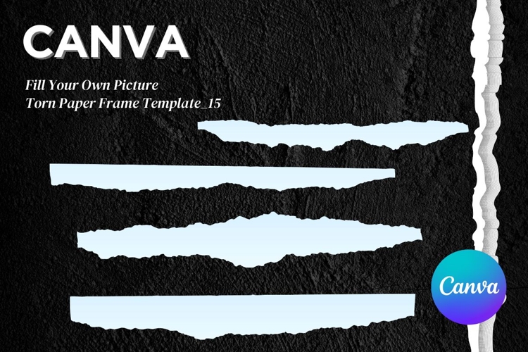 Torn Paper Ripped Text Box Canva Frame Photo Template_15