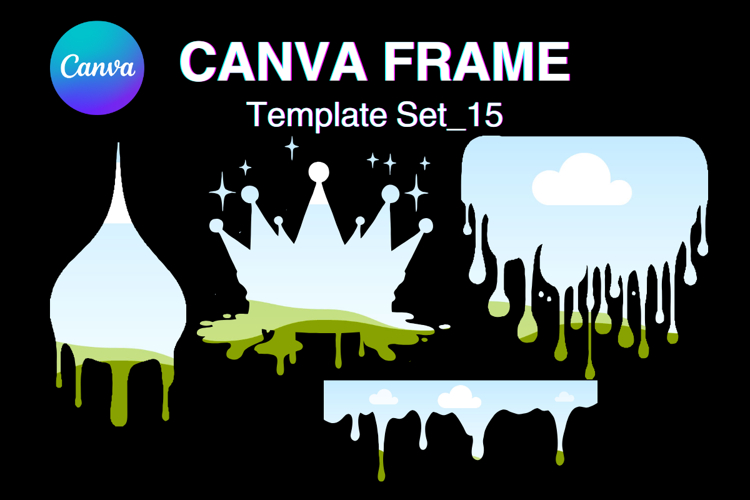 Drip Canva Frame Water Drop Dripping Borders add Photo 15