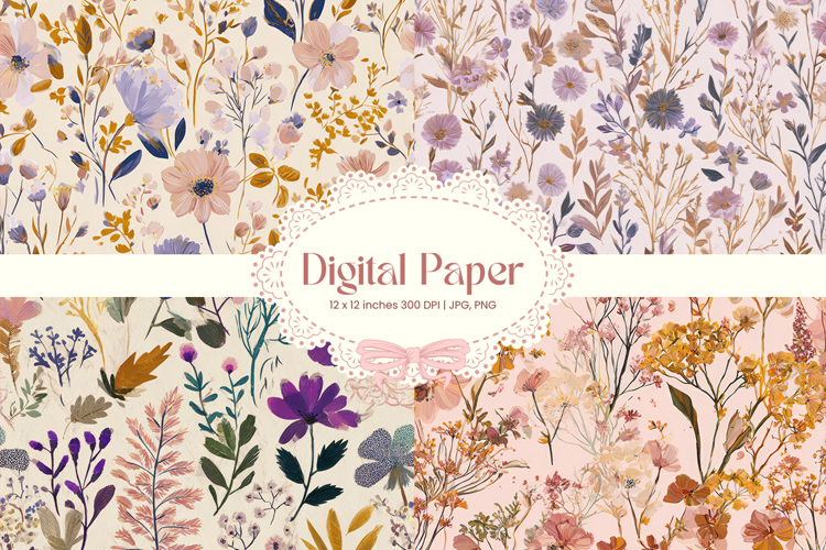 Flower Pattern Background Wallpaper Digital Paper_154