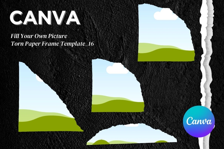 Torn Paper Ripped Text Box Canva Frame Photo Template_16