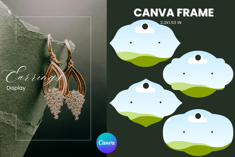 Earrings Display CANVA FRAME Card Template Jewelry Holder_16