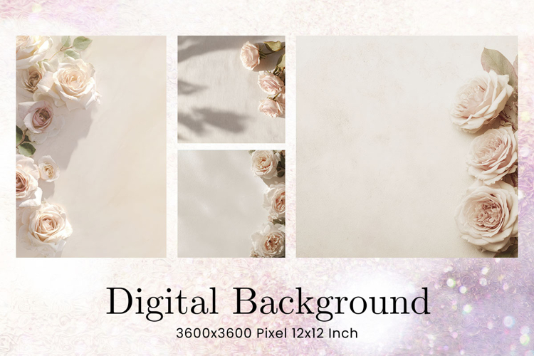 Beautiful Flower Blank Background Border Wallpaper Backdrop