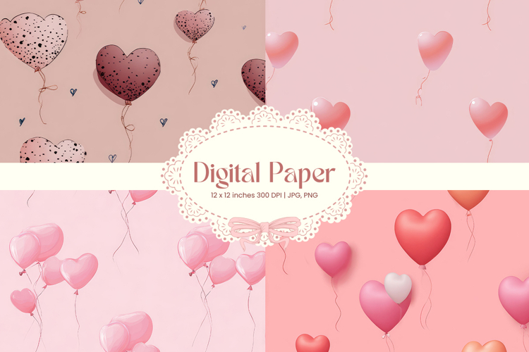 Heart Pattern Background Wallpaper Valentines Digital Paper