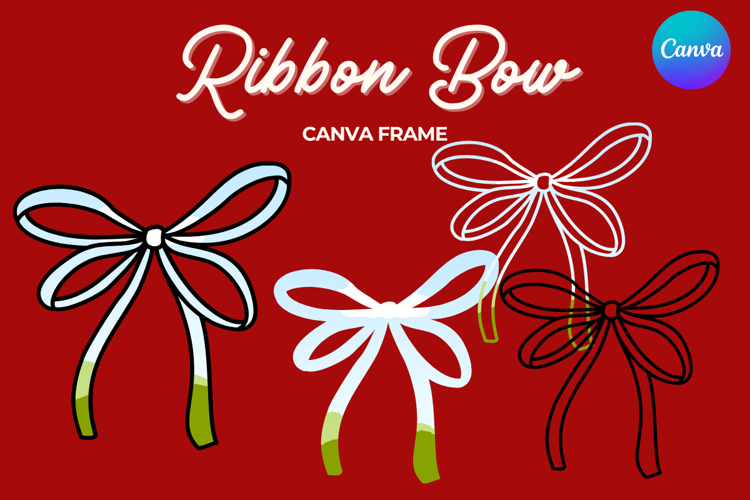 Coquette Bow Canva Frame Hand-Drawn Ribbon Mom life Design