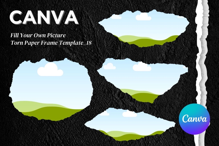 Torn Paper Ripped Text Box Canva Frame Photo Template_18