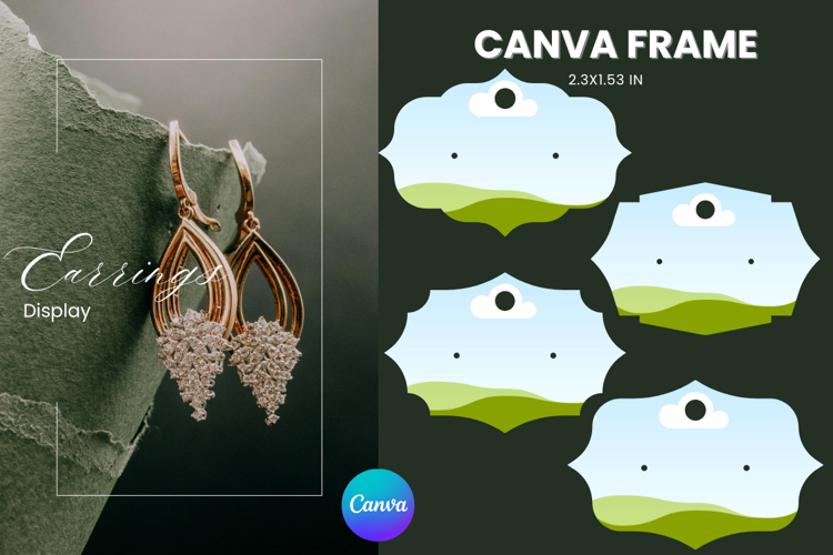 Earrings Display CANVA FRAME Card Template Jewelry Holder_18