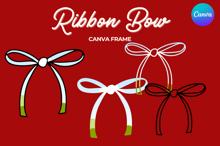 Coquette Bow Canva Frame Hand-Drawn Ribbon Mom life Design