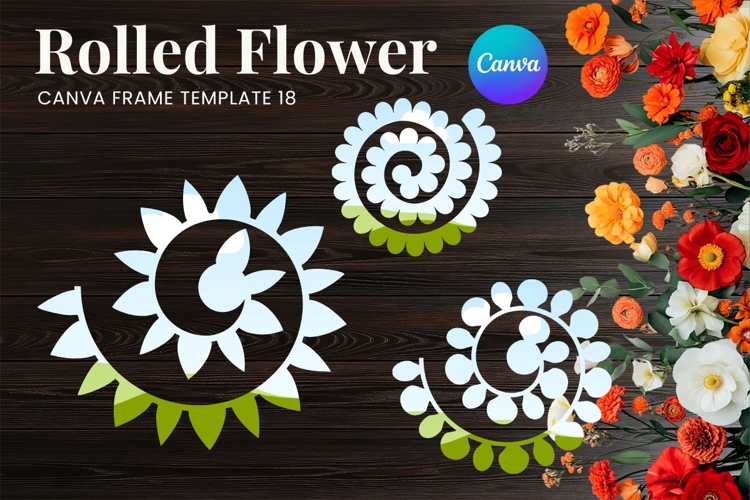 Rolled Flower Canva Frame Paper Flowers Canva Template_18