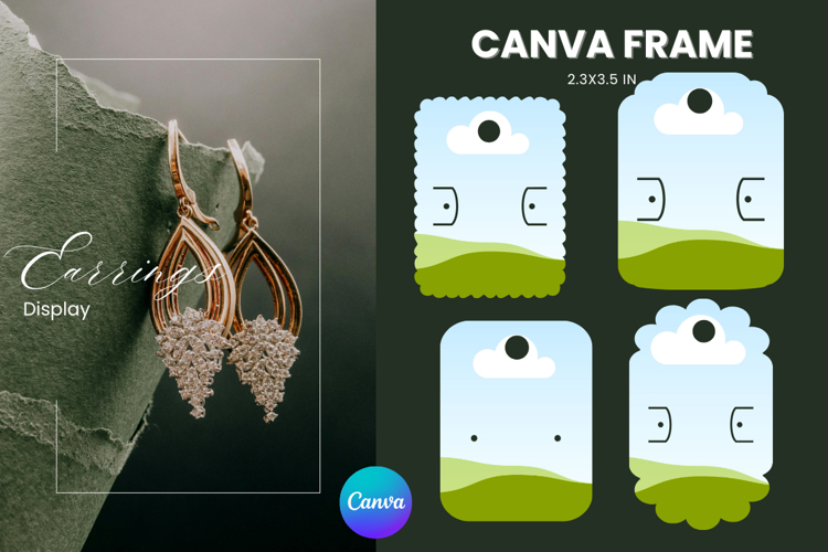 Earrings Display CANVA FRAME Card Template Jewelry Holder_19