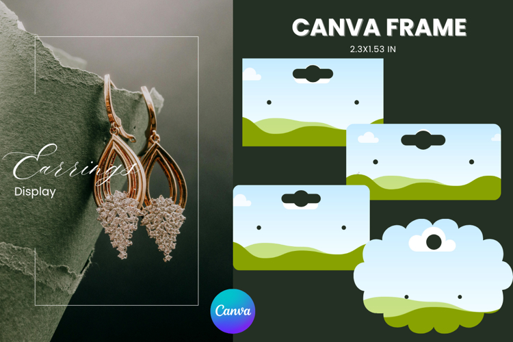 Earrings Display CANVA FRAME Card Template Jewelry Holder_19