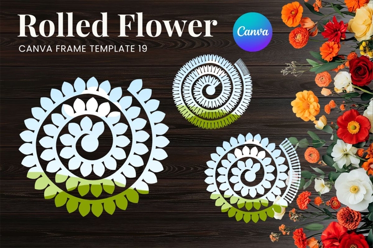 Rolled Flower Canva Frame Paper Flowers Canva Template_19