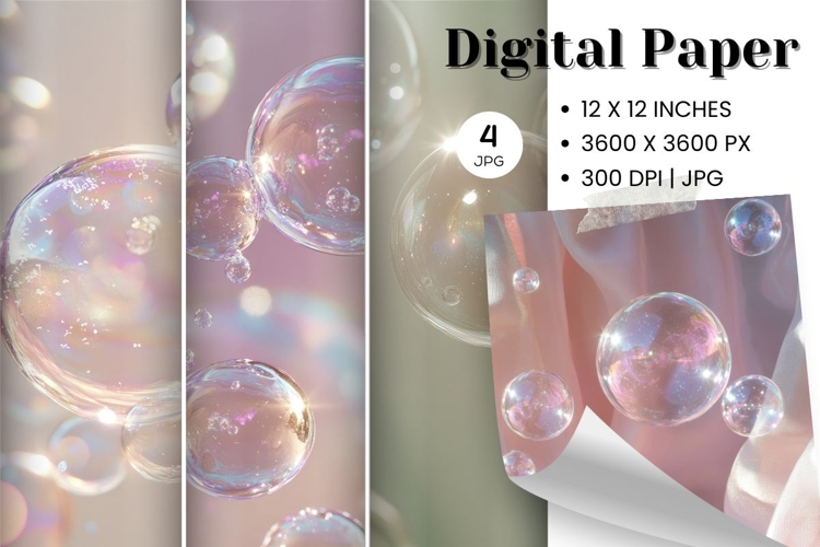 Rainbow Bubble Background Wallpaper Digital Paper_2