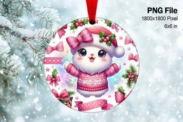 Santa Claus Christmas Ornament Snow Decorate Sublimation_1 example image 1