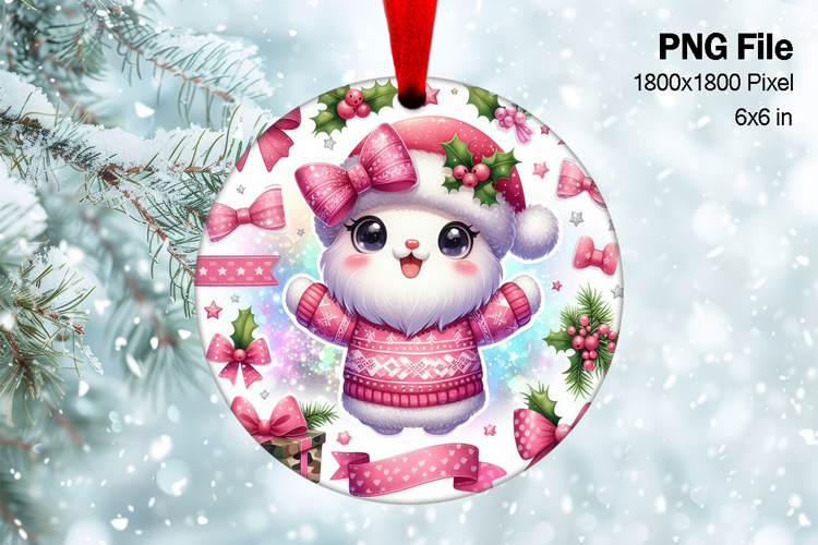 Santa Claus Christmas Ornament Snow Decorate Sublimation_1