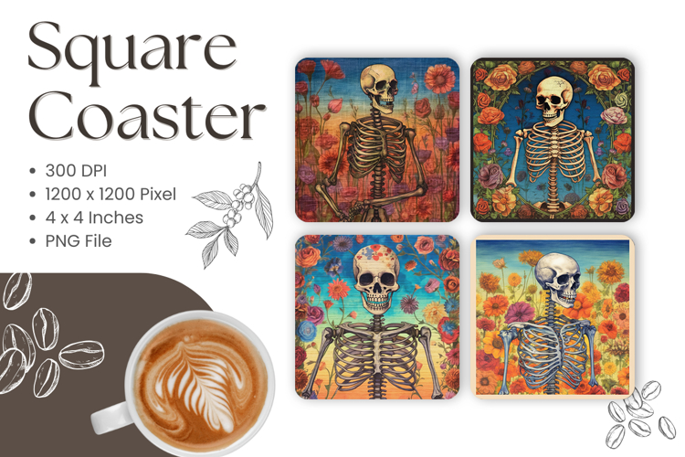 Halloween Square Coasters Accessories Ghost Keychain_2