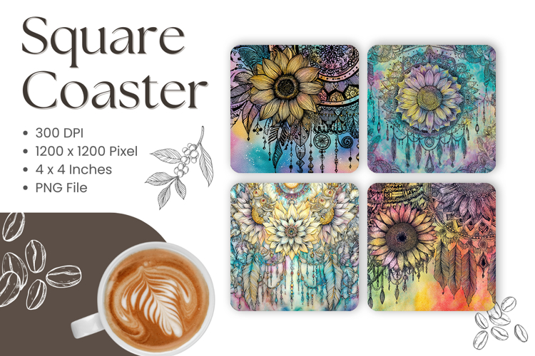 Dreamcatcher Square Coasters Accessories Native American_2