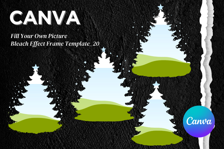 Christmas Tree Canva Frame, Pine Tree Photo Frame Template20