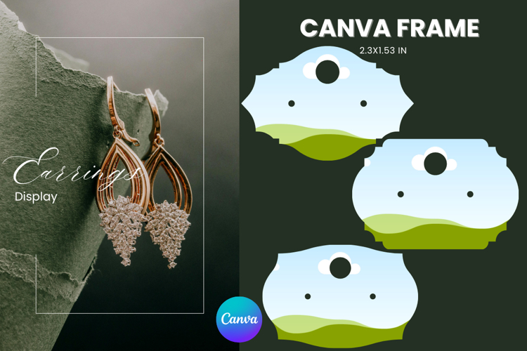 Earrings Display CANVA FRAME Card Template Jewelry Holder_20
