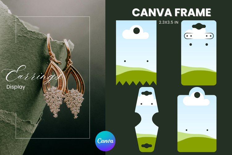 Earrings Display CANVA FRAME Card Template Jewelry Holder_20