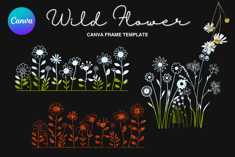 Wild Flower Canva Frame Bouquet Flower Add Photo_21