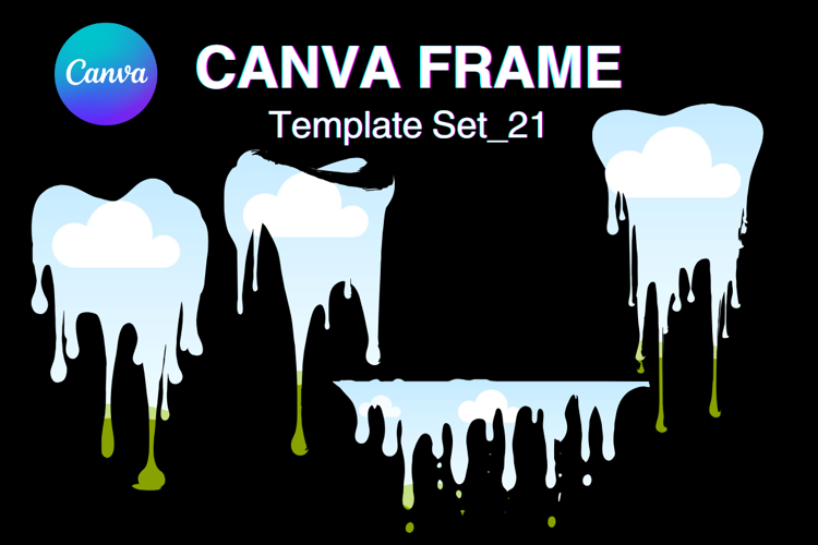 Drip Canva Frame Water Drop Dripping Borders add Photo 21