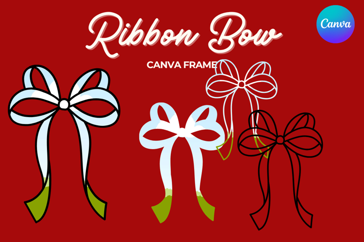 Coquette Bow Canva Frame Hand-Drawn Ribbon Mom life Design