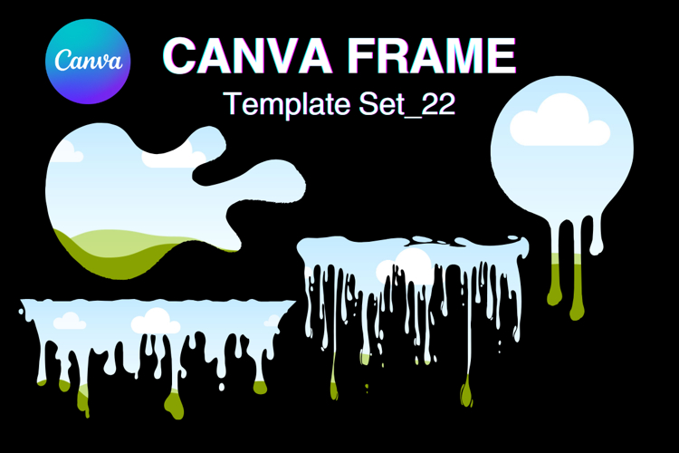 Drip Canva Frame Water Drop Dripping Borders add Photo 22