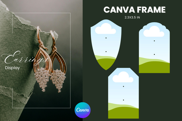 Earrings Display CANVA FRAME Card Template Jewelry Holder_22