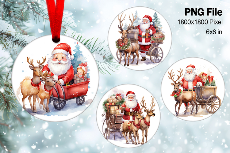 Santa Claus Christmas Ornament Snow Decorate Sublimation_23