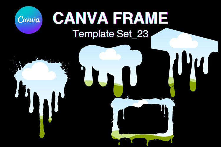 Drip Canva Frame Water Drop Dripping Borders add Photo 23