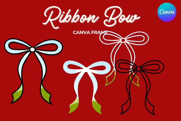 Coquette Bow Canva Frame Hand-Drawn Ribbon Mom life Design